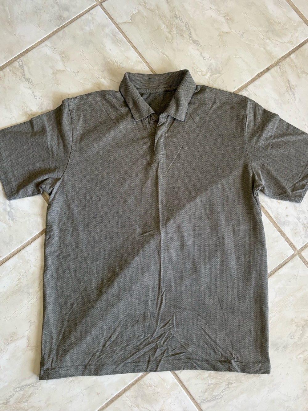 Men's Short Sleeve Polo Shirt - Gray-Without label and size tagged